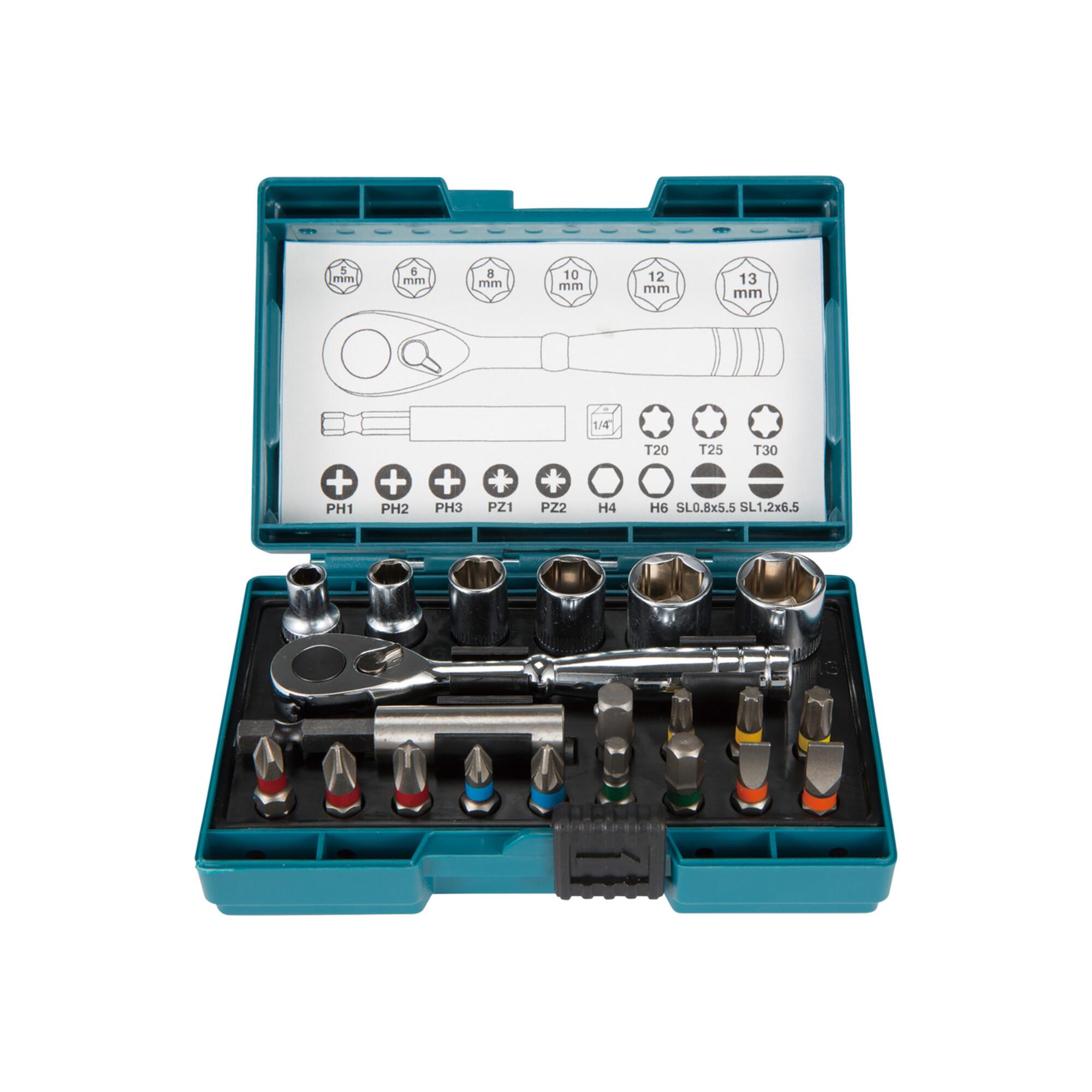 Makita Bit-Set 21-teilig inkl. Ratsche in Kunststoffbox B-54081)