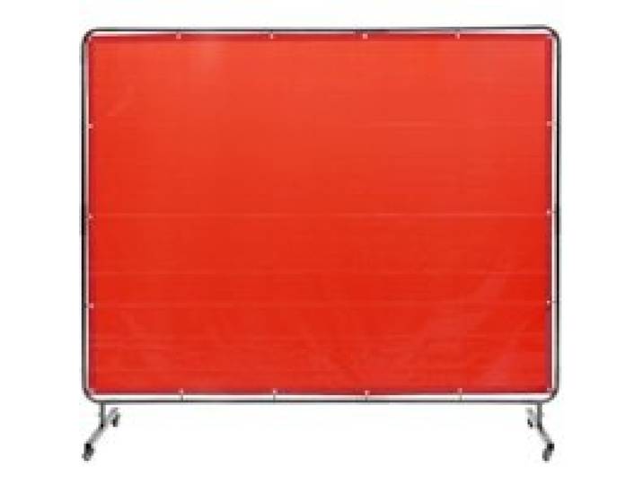 VEVOR Rideau de Soudage avec Cadre, 1,8x2,4 m Écran de Protection pour Soudure en Vinyle Ignifuge sur 4 Roues Pivotantes 2 Verrouillables, Rideau Mobile Professionnel pour Atelier, Industrie, Rouge