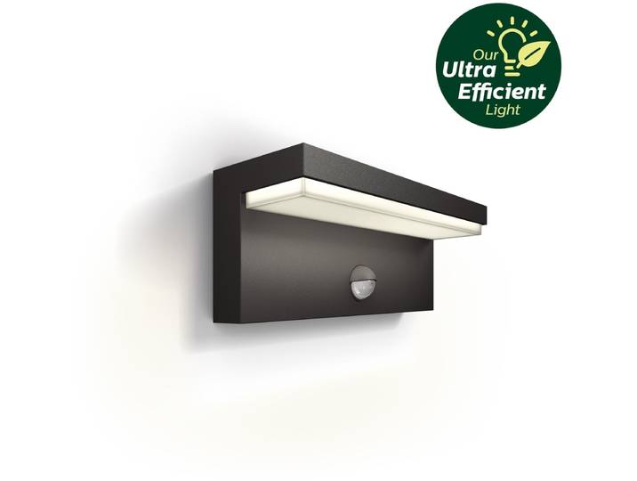 Philips Applique murale Bustan 3\,8 W\, Applique d'extérieur\, Anthracite\, Métal\, IP44\, Terrasse\, Jardin\, I