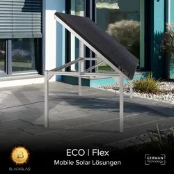 BLACKGLAS SolarTisch ECOflex 445Wp Solar Tischplatte, 7-stufig verstellbar, 40x40mm Tischbeine OHNE Rollen
