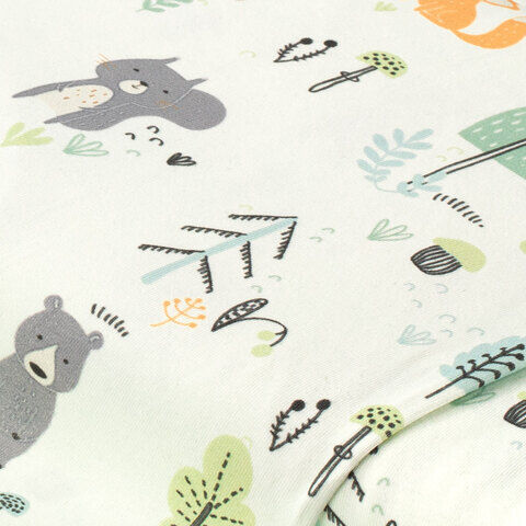 Baumwoll-Jersey "Waldtiere" mit Elasthan, natur-color
