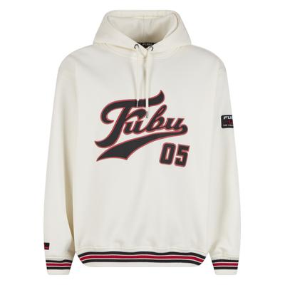 Kapuzenpullover FUBU "Fubu Fubu Varsity Mesh Hoodie", Herren, Gr. S, sanftes weiß, schwarz, rot, 100% Polyester, mehrfarbig, normal, ohne Ausschnitt, Pullover Kapuzenpullover