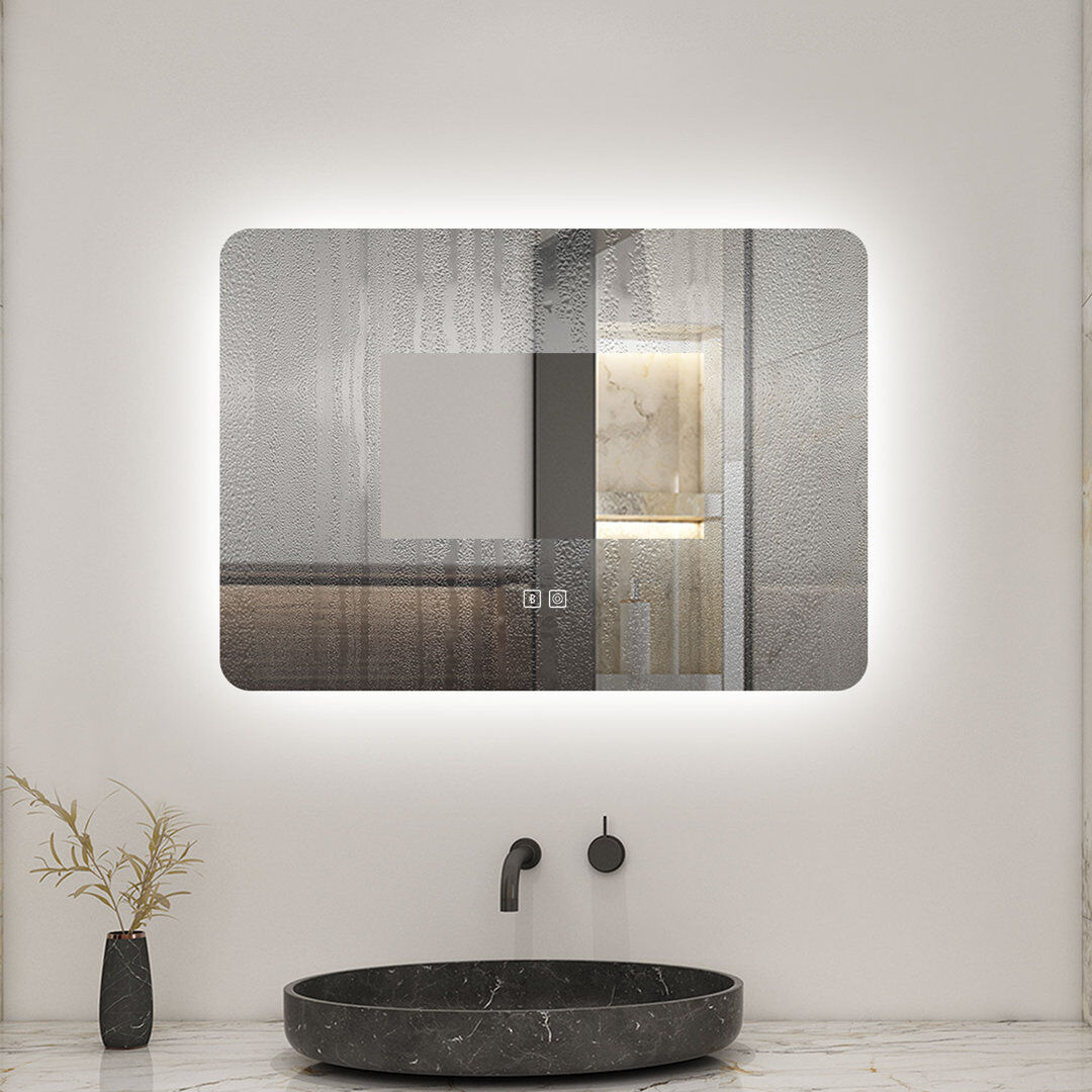 Metro Iva Rectangle Wall Mirror Set White 50cm x 70cm