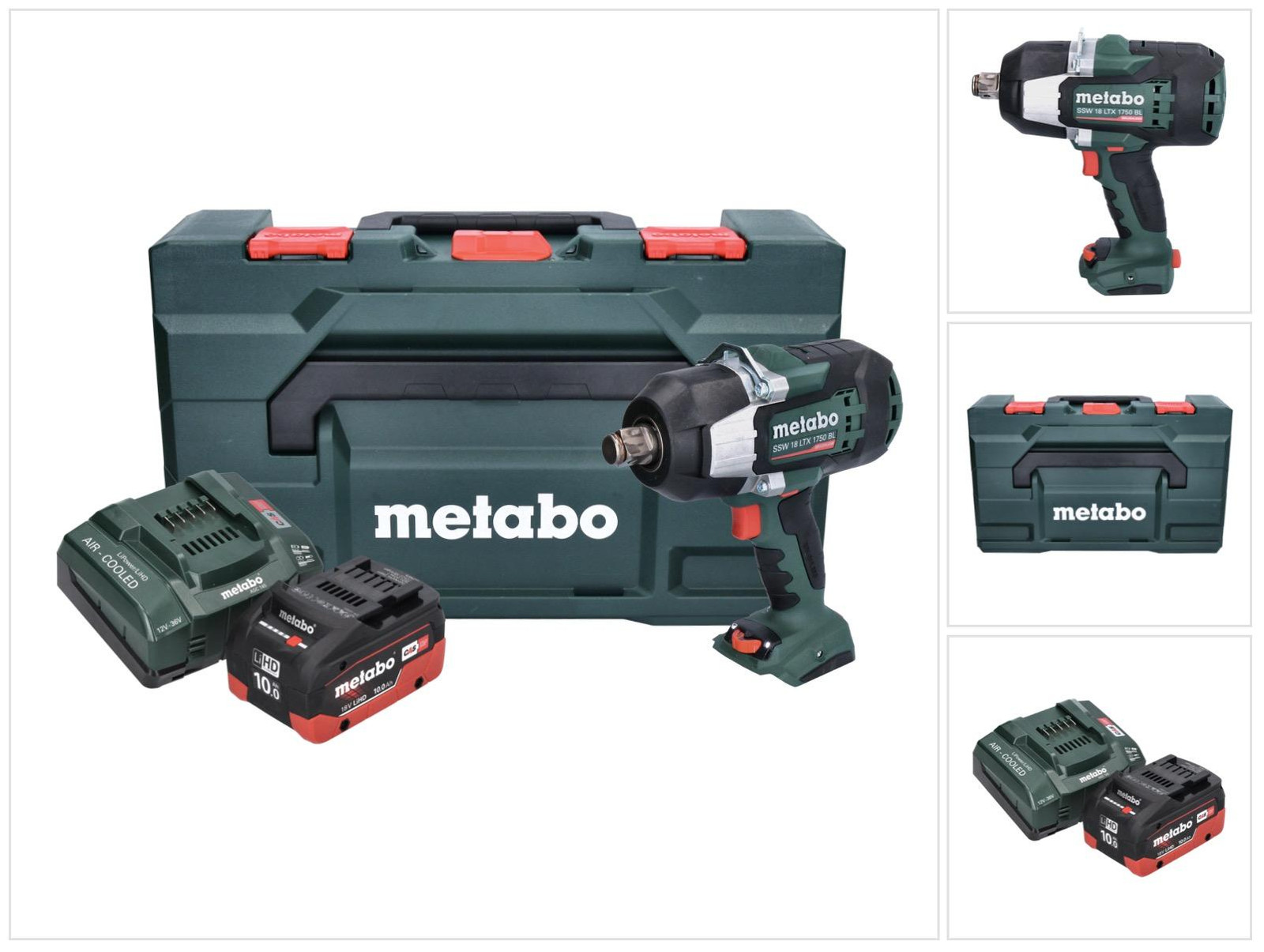 Metabo SSW 18 LTX 1750 BL Accuslagmoersleutel 18 V 1750 Nm 3/4 inch Borstelloos met 1x 10.0 Ah Accu, Lader en metaBOX