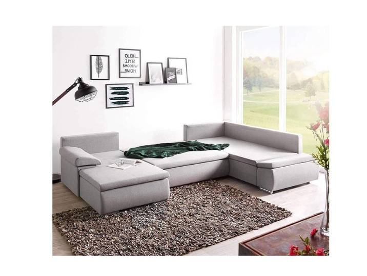 Xlmoebel Wohnlandschaft Modernes U-Form Ecksofa aus Stoff in zeitgemäßem Design, U-Form Ecksofa, Hergestellt in Europa
