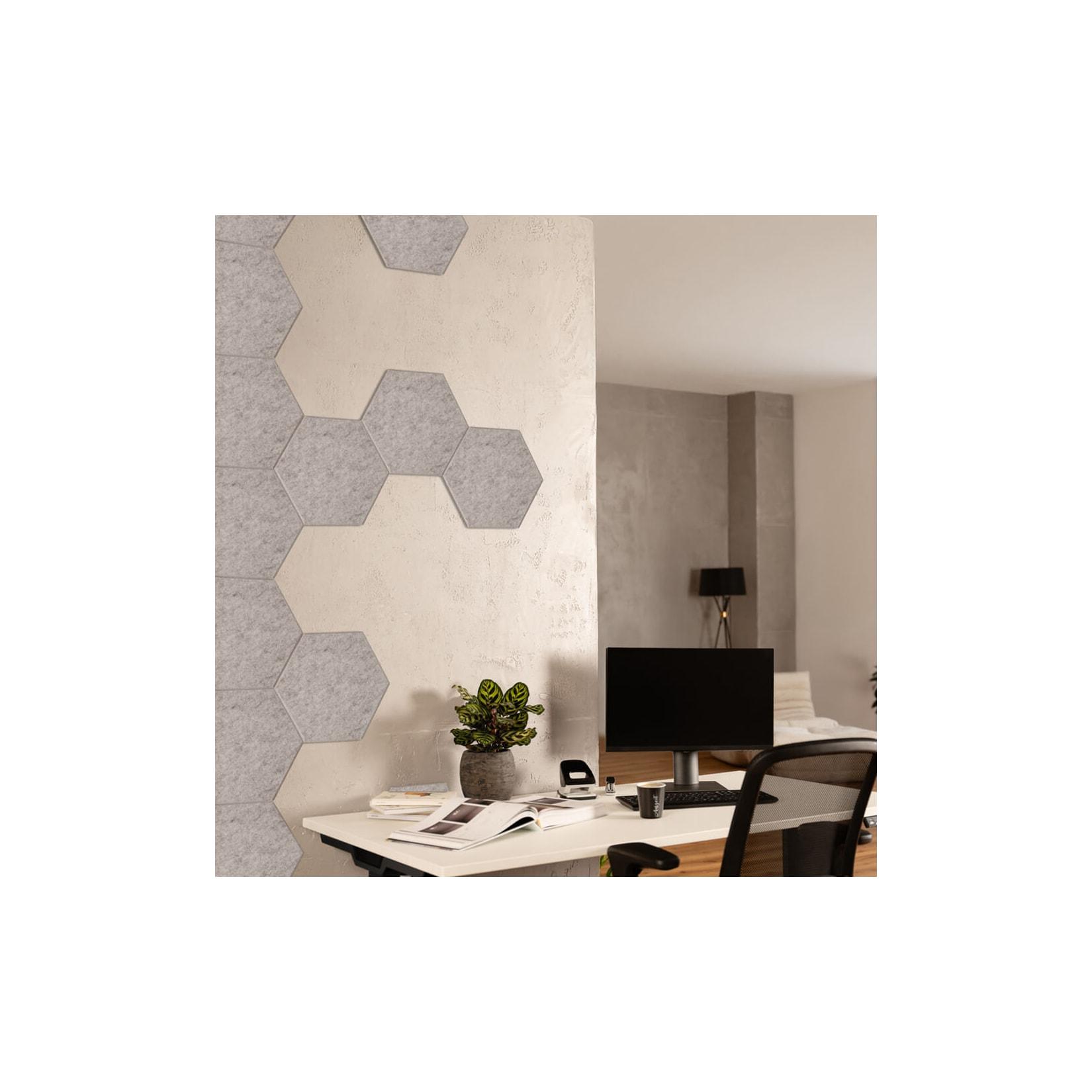 HOME DELUXE Akustikplatten Hexagon selbstklebend SILENT - 10er Set Hellgrau