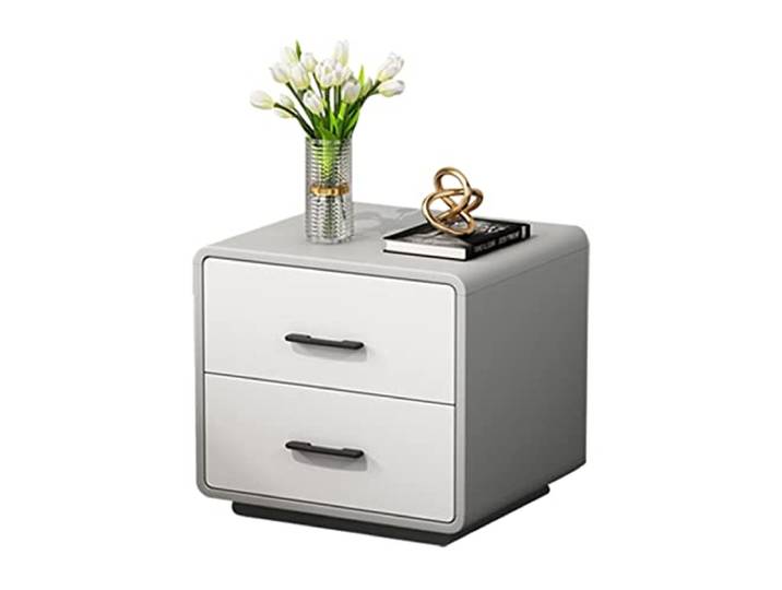 YCCHAH Bett mit Stauraum Quadratischer schwarzer Nachttisch mit 2 Schubladen Schließfach Wohnzimmer Schlafzimmermöbel Industrie Sofa Beistelltisch Desktop(D)