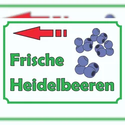 HB-Druck Verkaufsschild Schild Heidelbeeren links A2 (420x594mm)