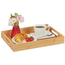 Relaxdays Tablett aus Bambus Hellbraun