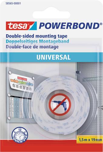 tesa UNIVERSAL 58565-00001-00 Montageband tesa Powerbond Weiß (L x B) 1.5 m x 19 mm 1 St.