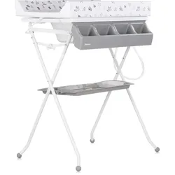 Chipolino Babywanne Wickeltisch 2 in 1 Aqua Zubehörfach klappbar Ständer Stopfen grau