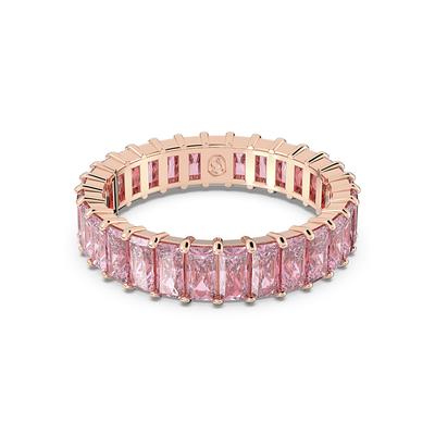 Fingerring SWAROVSKI "Schmuck Geschenk Matrix Ring" Gr. 55, rosa (roségoldfarben, pink), Fingerringe, Damen, 55, Metall, 4,7mm, Fingerring, mit Swarovski Zirkonia (synth.)