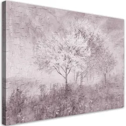 WANDBILD ein blühender baum in der wiese old schwarz und weiß