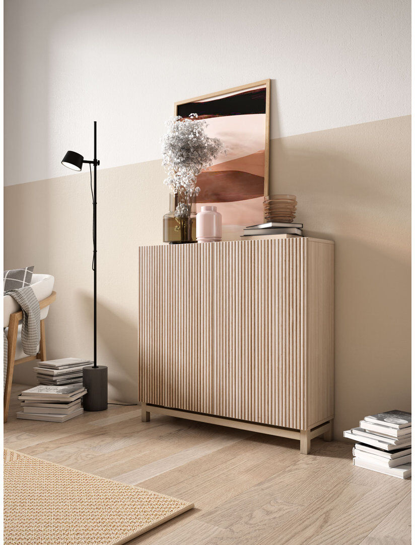 Union Rustic Copenhague 15 Pair Shoe Storage Cabinet Walnut 15