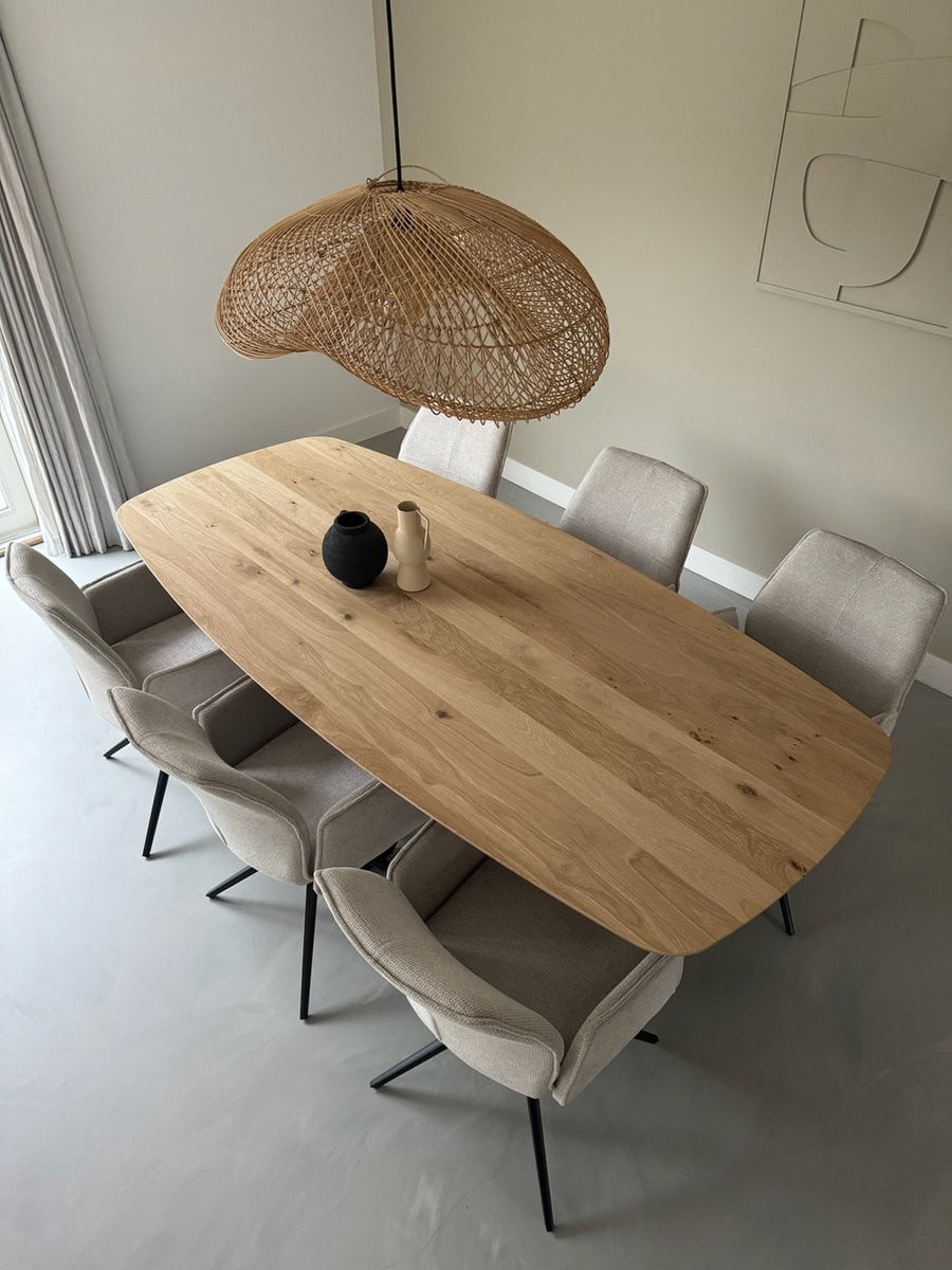 Lok Living Eiken tafel Deens ovaal 220 cm natuurlijk mat gelakt