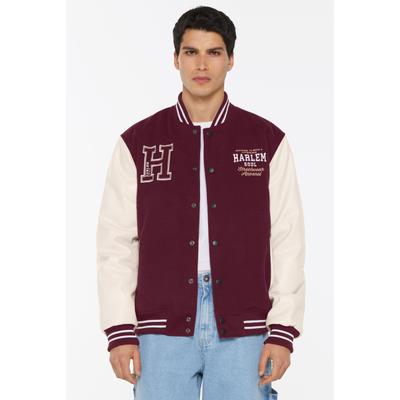 Collegejacke HARLEM SOUL, Herren, Gr. XL, rot (cranberry juice), Web, Material Oberstoff: 90% Polyester, 10% Viskose, Material Ärmel: 100% Polyurethan, Futter Rumpf: 100% Polyamid, Futter Ärmel: 100% Polyester, Wattierung: 100% Polyester, bestickt,...