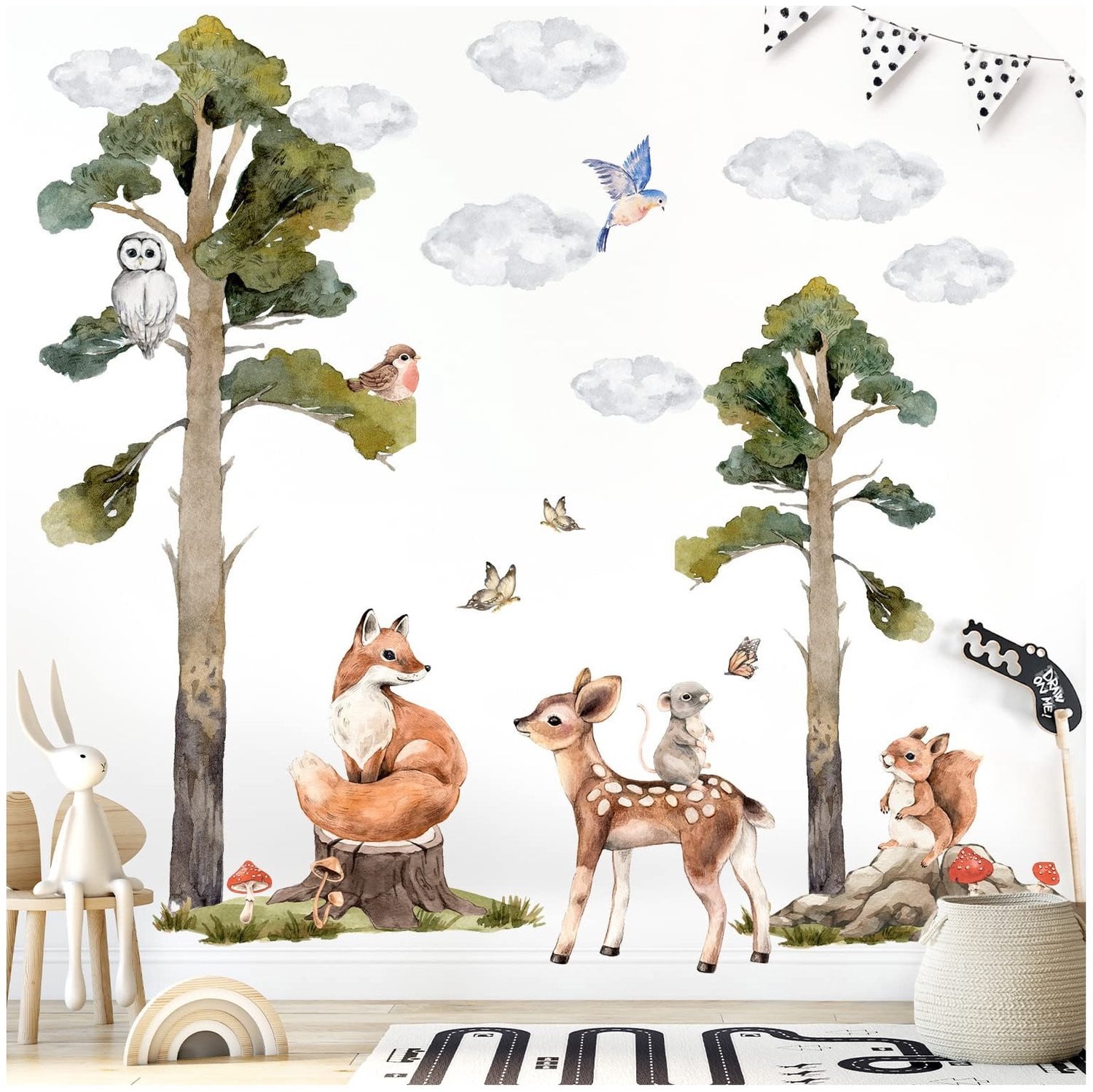 Wanddecoratie Bosdieren voor Kinderen