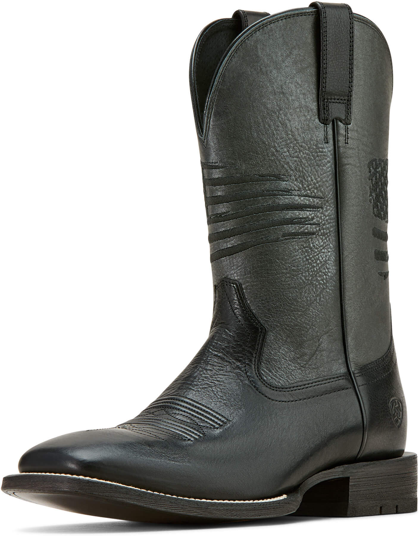 Men's Circuit Patriot Cowboy Boots in Black Night Gunmetal Leather, Size: 8.5 D / Medium by Ariat