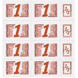 CombiCraft Wertmarken Karte auf weißem Papier mit rotem Druck mit 10 Wert-Einheiten