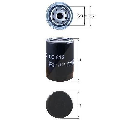Mahle Ölfilter [Hersteller-Nr. OC613] für Fiat, Peugeot, Citroën, Iveco