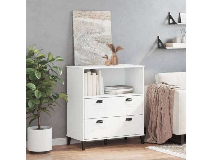 SOLDES D'HIVER®Meuble de rangement - Blanc Bibliothèque - CLARENCE - Pour salon - VIKEN blanc 80 x 40 x 90cm bois d'ingénierie - 784