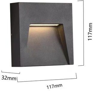 Inspire Curations Universal Waterproof Outdoor LED Surface Mounted Wall Light 12V 220V Garage & Entrance Lamp 117x117d Warm Light 12v