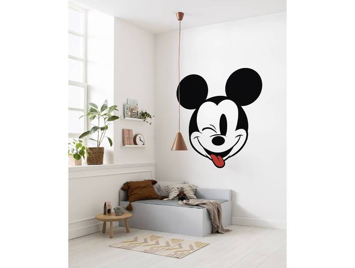 home24 Vlies-fotobehang Mickey Head Optimism 128 x 128cm meerdere kleuren