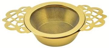 Quick Pick Pro Premium Double Handle Stainless Steel Tea Infuser Fine Mesh Loose Leaf Tea Strainer For Perfect Brew gold