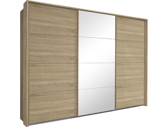 Schwebetürenschrank, Braun, 278x214x64 cm, Holzwerkstoff, Schwebetüren & Passepartout, Klassisch, Rauch