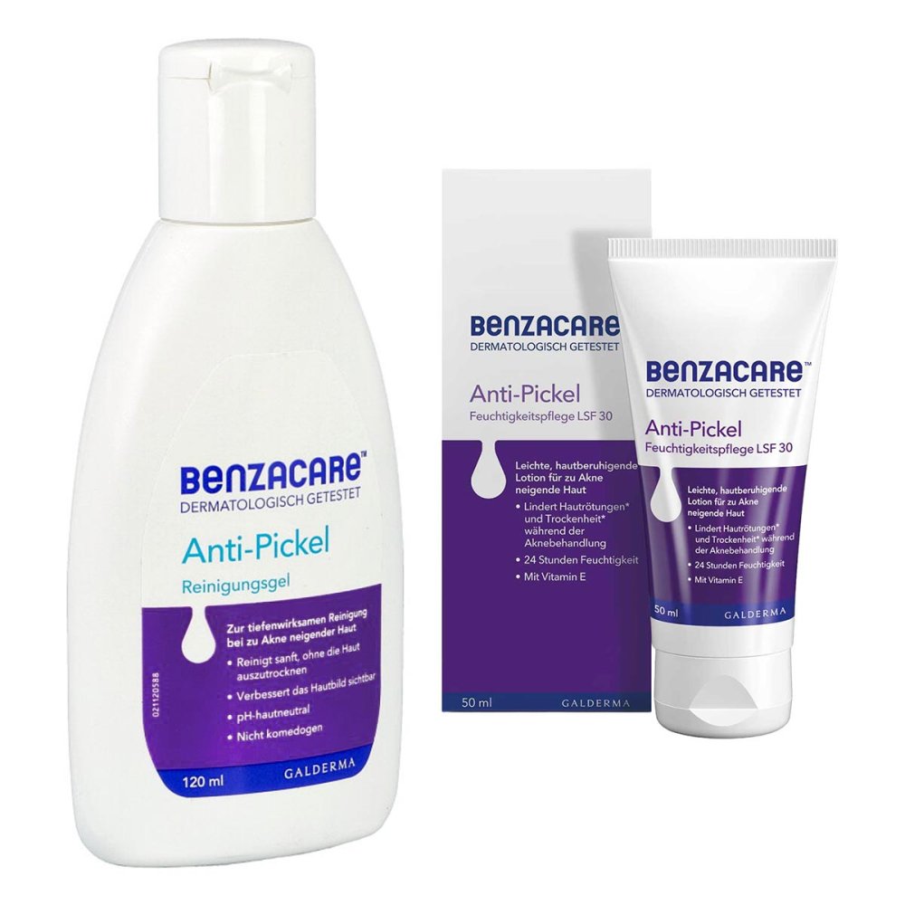 Galderma Laboratorium GmbH Benzacare Anti-Pickel Reinigungsgel + Feuchtigkeitspflege LSF 30 08105149