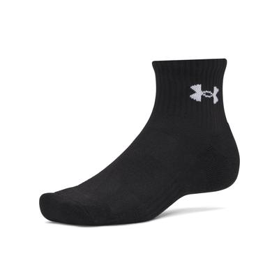 Sportsocken UNDER ARMOUR "UA PERFORMANCE COTTON 3P QTR", Damen, Gr. XL, Sockengröße, schwarz (ultimate schwarz, ultimate schwarz, weiß), Baumwollmischung, unifarben, elastisch, Socken Sportsocken, für vielseitige Einsätze, mit strategischen...