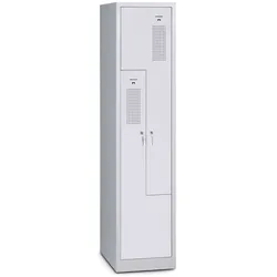 CEHA Garderoben- und Umkleideschrank Z-Spind 415 x 500 x 1800 mm mit 2 Abteil in lichtgrau