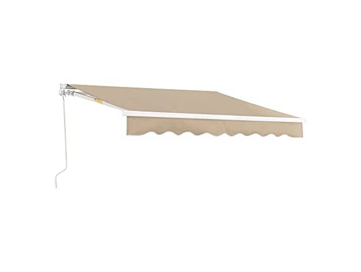 [en.casa] Markise Balkon Bitonto 350 x 250 cm Gelenkarmmarkise mit Handkurbel Sonnenschutz für Terrasse außen Balkonmarkise Outdoor Aluminiumgestell wetterfest Beige