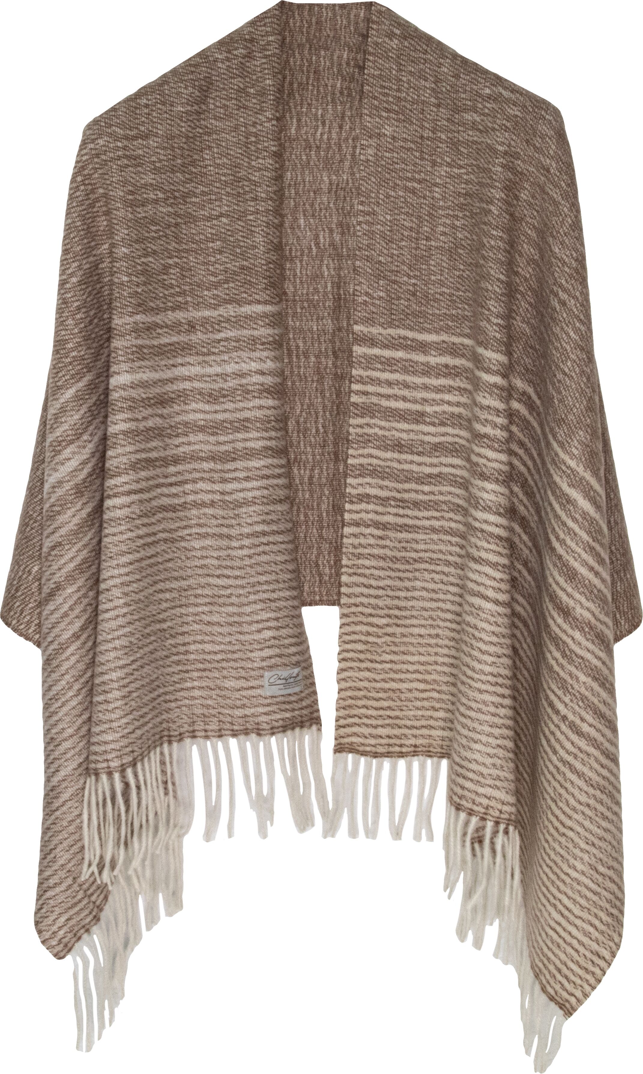 Strickschal CHILLOUTS "Gerti Scarf", Damen, braun (cocoa braun), Strick, Polyester, gestreift, meliert, Modetücher Strickschal, Größe: 180 x 70 cm, vielseitig tragbar als Schal oder Stola, Topseller