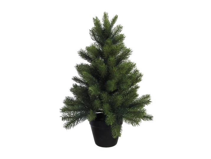Künstlicher Weihnachtsbaum CREATIV DECO Weihnachtsdeko aussen, künstlicher Christbaum, Tannenbaum , grün, H:60cm, Polypropylen, Weihnachtsbäume, Künstlicher Weihnachtsbaum, mit schwarzem Kunststoff-Topf