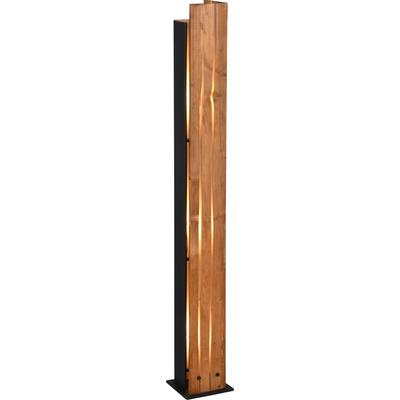 TRIO LEUCHTEN Stehlampe "KARUNI, Stehleuchte aus Metall + Holz naturbelassen, indirektes Licht", braun (natur), 3, H: 121cm, 1 Stk., Leuchten, exkl 3x E27 max 10W, Höhe 121 cm Holz Stehleuchte Wohnzimmer, Stehlampe