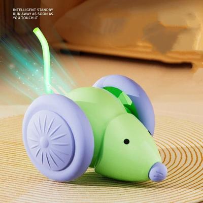 Inspired Finds Smart Rechargeable Interactive Mouse Cat Toy With Obstacle Avoidance green