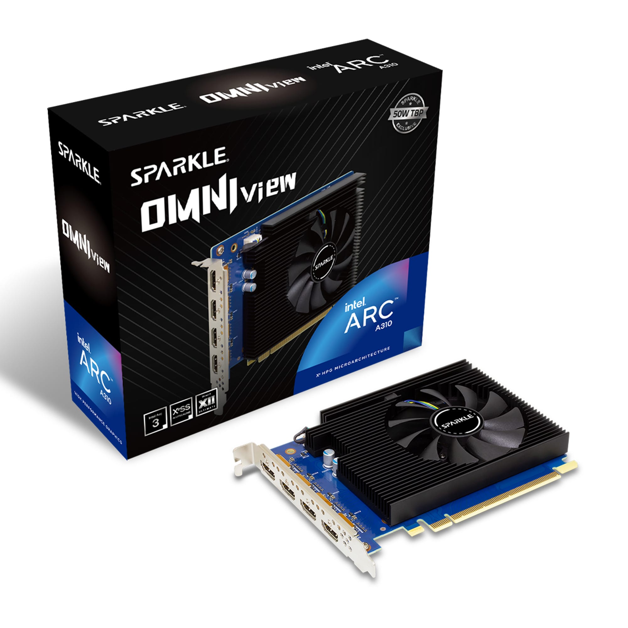 SPARKLE Intel Arc A310 OMNI View 4GB GDDR6 Grafikkarte 4x HDMI SA310F-4G