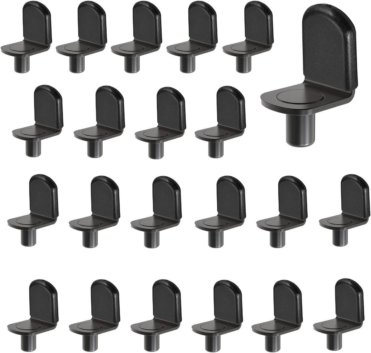 30 stuks Glazen steunen Beugel haringen met rubberen hoes voor meubels monteren - Zwart