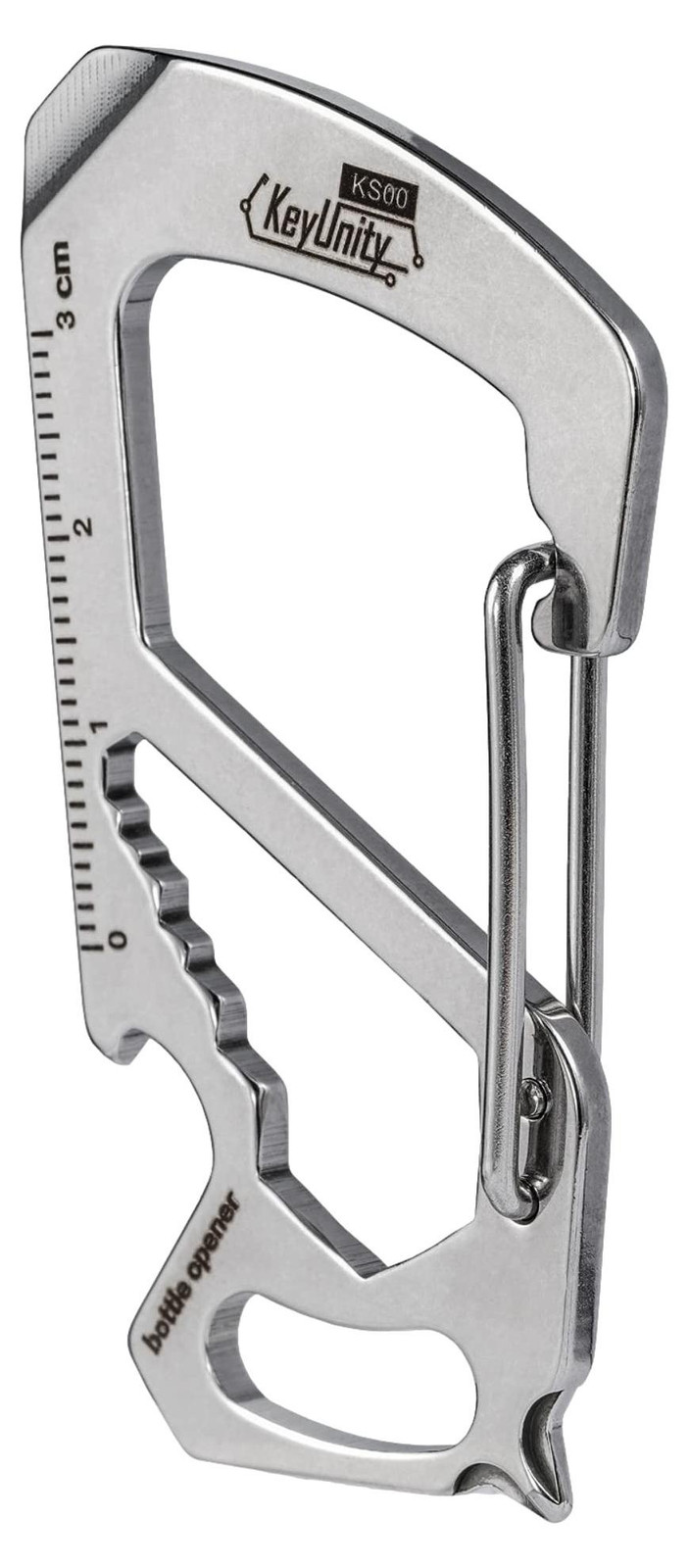 RVS Karabijnhaak Sleutelhanger Multitool 7-in-1 met Snelsluiting