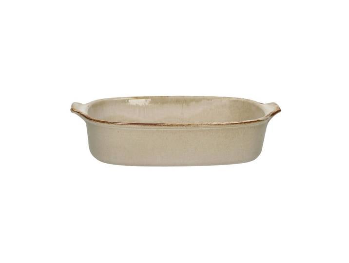 Petit plat à four en grès beige, forme organique - Pomax, Ascoli