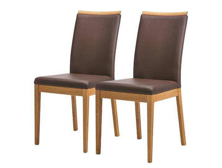 Chaises Nora lot de 2 47 x 98 x 56cm Marron/Marron