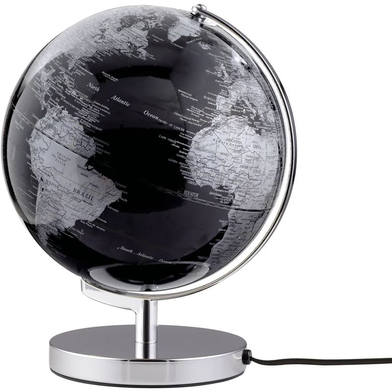 TROIKA Globus TERRA LIGHT schwarz, silberfarben