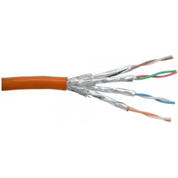 InLine Patchkabel Cat.6 S/FTP/PIMF AWG27 PVC orange 100m zum Konfektionieren (S/FTP, CAT6, 100 m), Netzwerkkabel