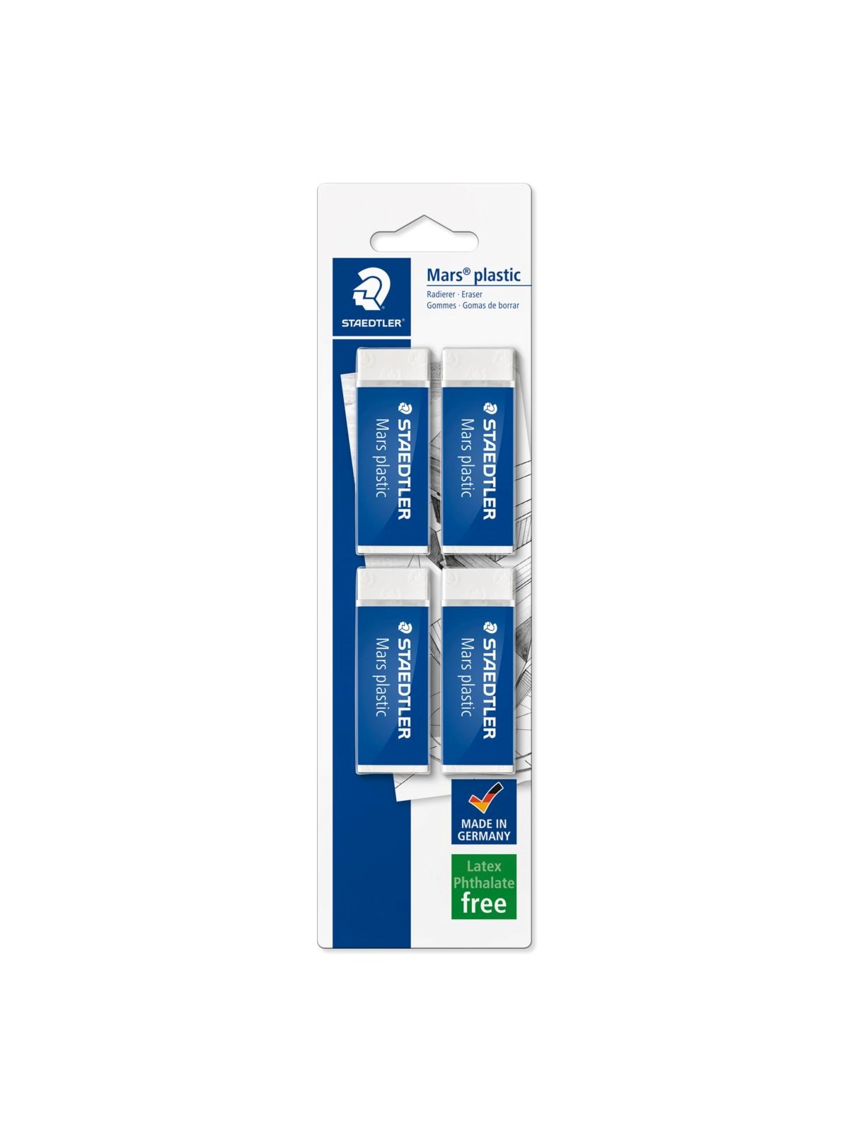 Staedtler Eraser Mars plastic 4pcs blister