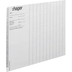 Hager ZZ90B Beschriftungsbögen, univers Z, Installationsnummer, DIN A4, 10 Stück