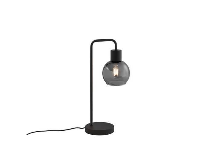 Lampe de table Art Déco noire avec verre fumé - Vidro