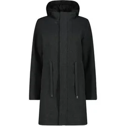 CMP Damen Jacken/Anoraks lg.Arm Da WOMAN COAT SNAPS HOOD, Größe 38 in Schwarz Schwarz