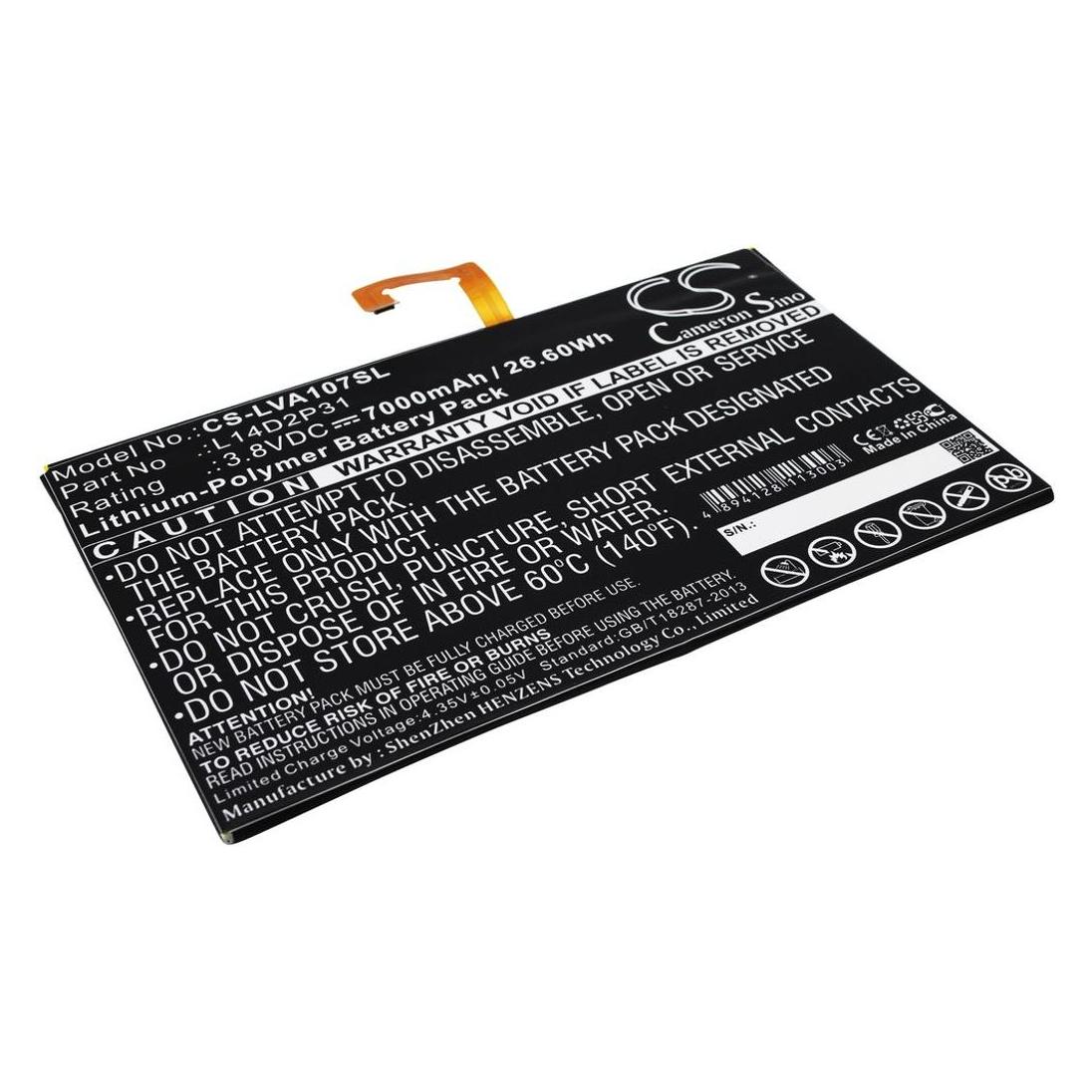 OEM Batteri for Lenovo A10-70, L14D2P31 (CS-LVA107SL)