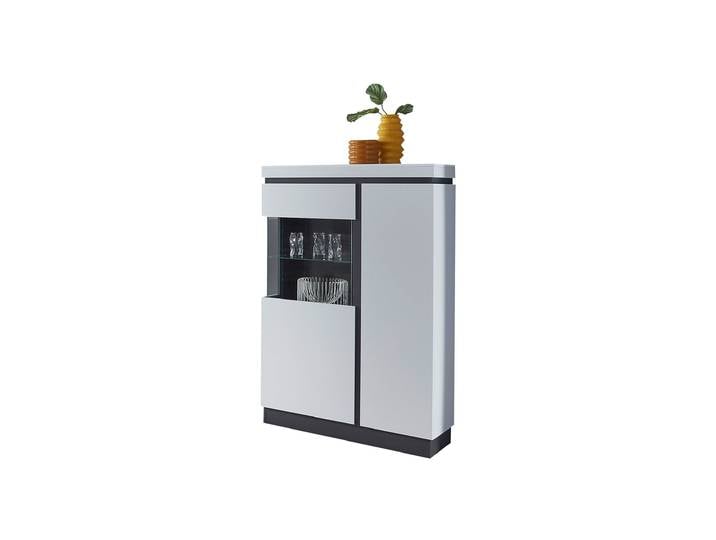Vitrine mit Glastür alpinweiß B 104 x H 164 cm - CAMPANIA